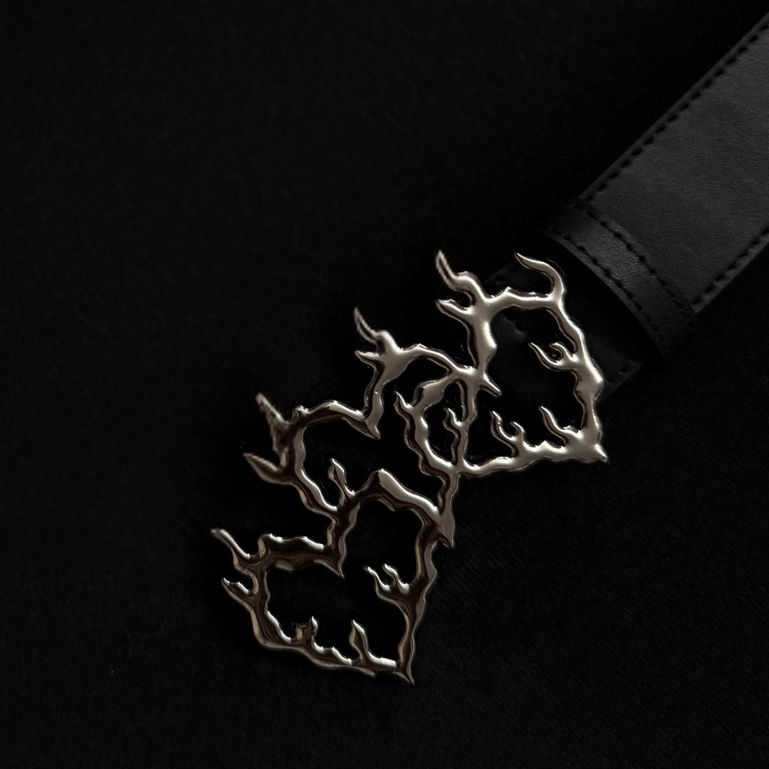 FLAME HEARTS BELT - Silver