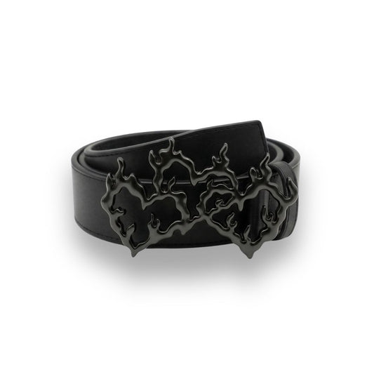 FLAME HEARTS BELT - Black