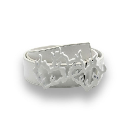 FLAME HEARTS BELT - White